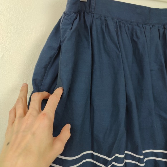 ModCloth Skirt Women XL Navy Blue Roman Numeral Clock Print A-Line Whimsigoth - Picture 3 of 10